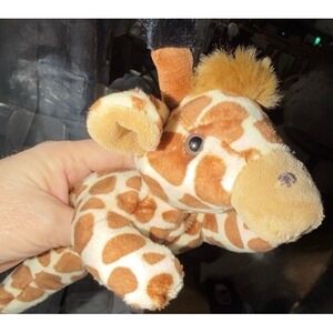 Giraffe Born In Africa African Beanbag Plush Kids Small Brown New Safari Toy